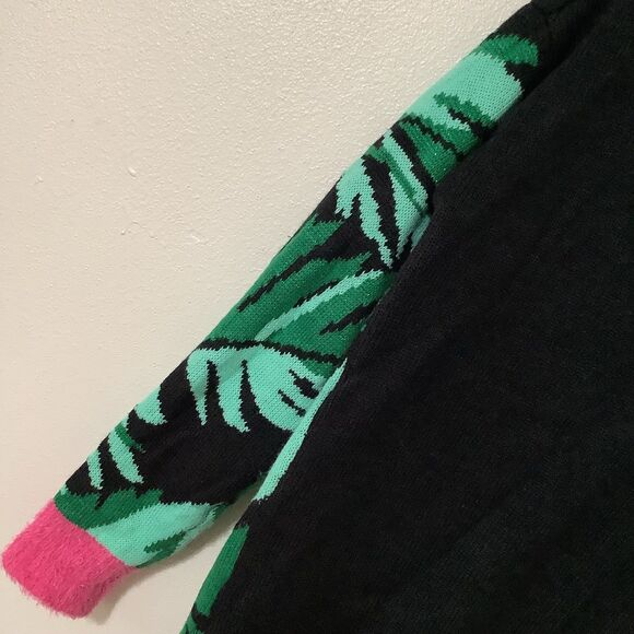 Holiday Time Fa La La Flamingo Kitsch Ugly Colorful Christmas Sweater Cardigan S - Picture 9 of 12